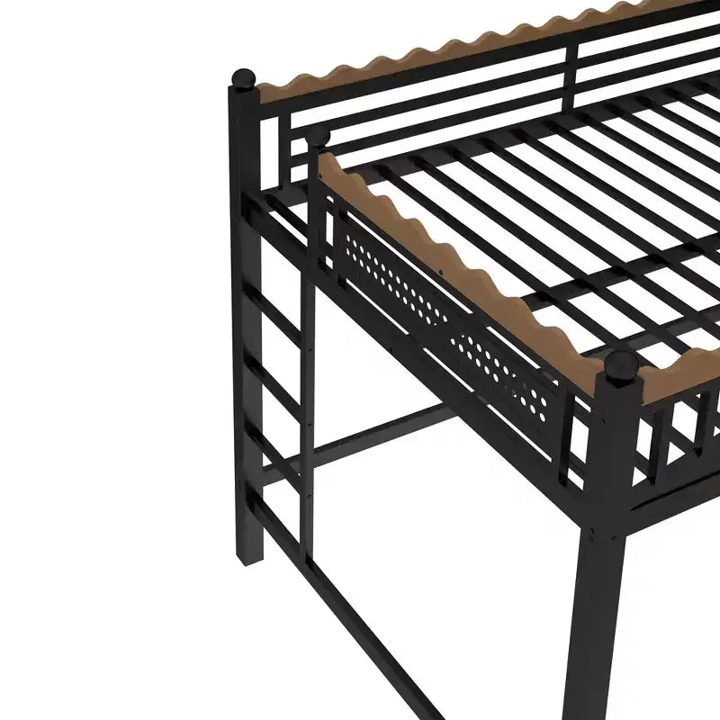 Bellemave Loft Bed with Storage Stairs, Metal Loft Beds Frame with Storage Shelves and Bookshelf for Bedroom, Guest and Dorms, Black