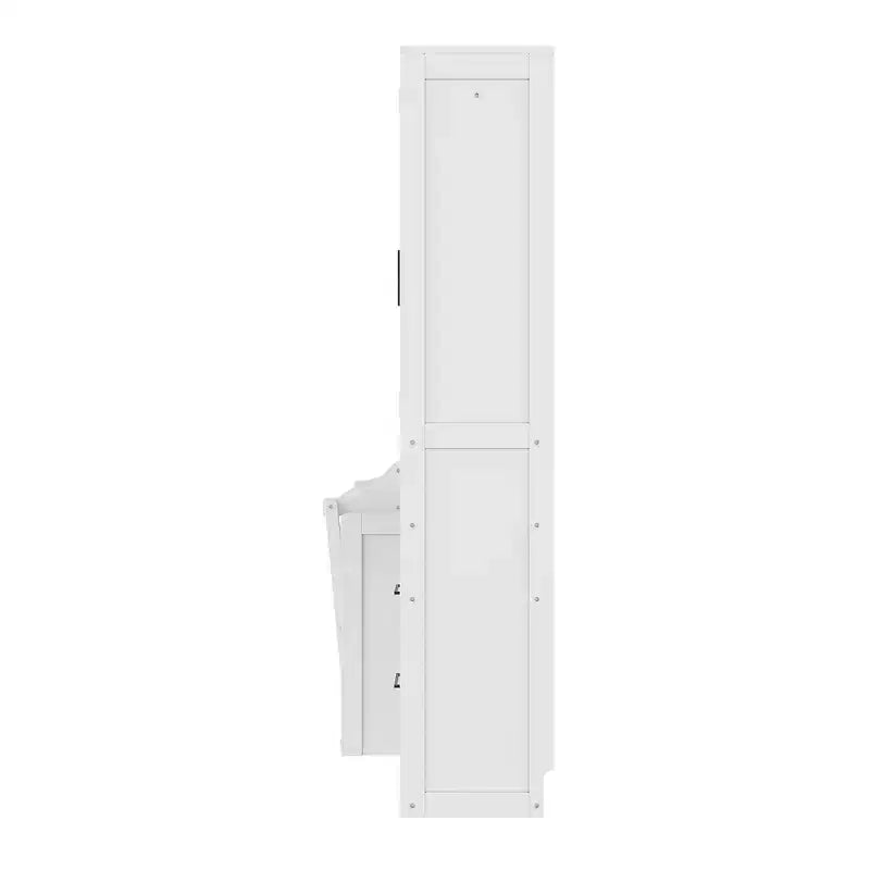 Luxystar Queen Modern Murphy Bed with 2 Wardrobe, 4 Drawers and Shelves